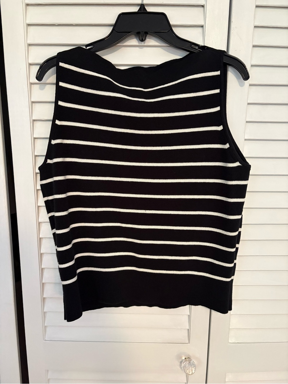 Banana Republic Black and White Striped Sleeveless Tank